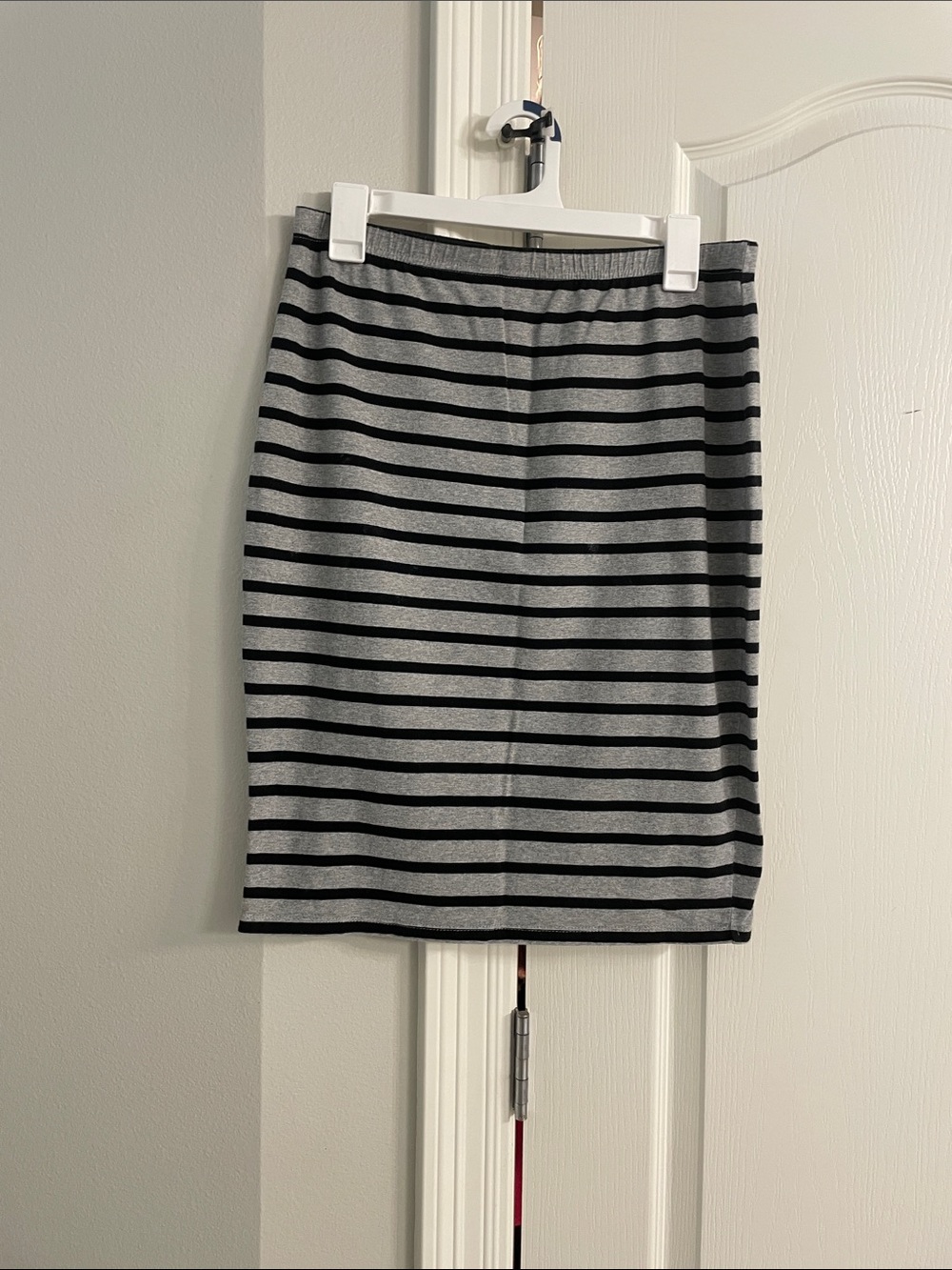 3 for $10 Add to bundle 
Faded Glory Gray and Black Striped Pencil Skirt